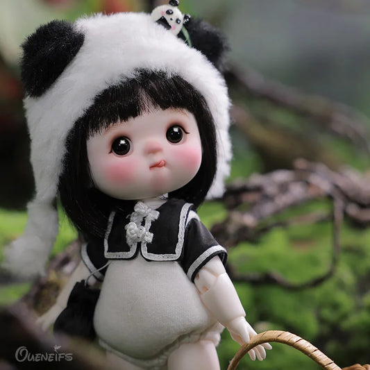 Amoyensis Doll BJD 1/8 Mey Body Baby Face Cute Panda Costume Resin Art Toys High Quality Full set Toy Facial Doll