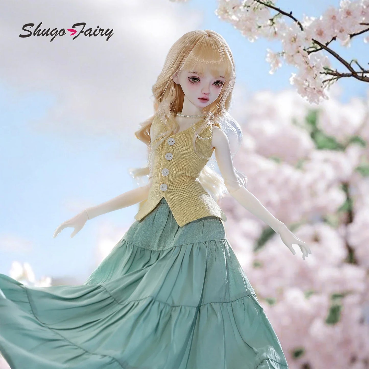 SPRING SALE!  Shugafairy Libra D 1/4 BJD - Pastel Minimalist Doll for Picnic | Full Set Korean Poseable