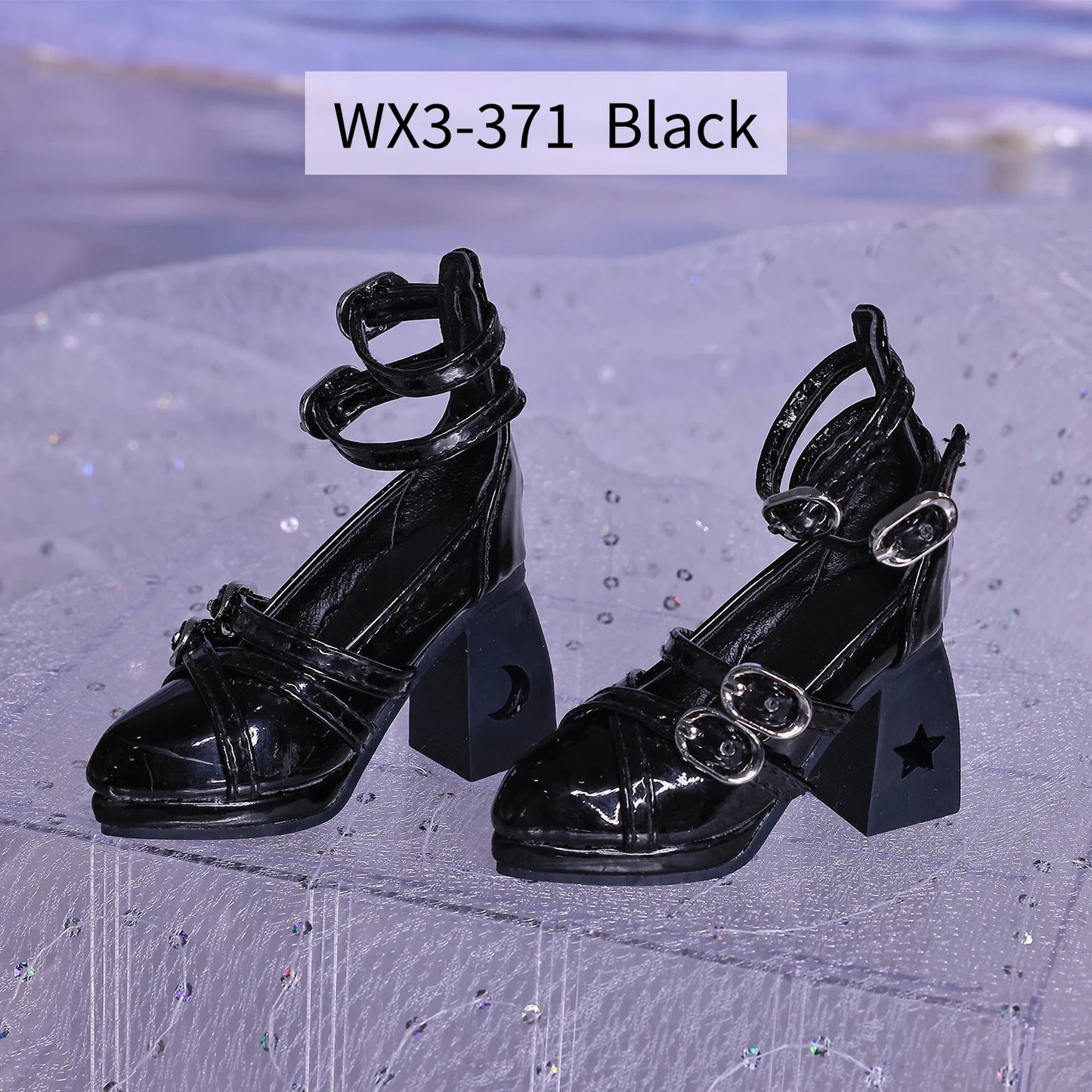 BJD Shoes Hollow High Heels for 1/3 Roselle BJD Doll Toy Platform Heels Black Pink Colors Shoes Dolls Accessories