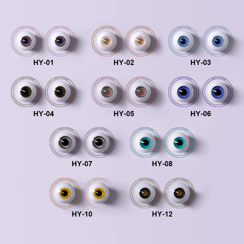 BJD Eyes Glass Eyeball Handscraft Colourful Doll Accessories Size 1/3 1/4 1/6 1/8 yosd SD MSD 12 14mm