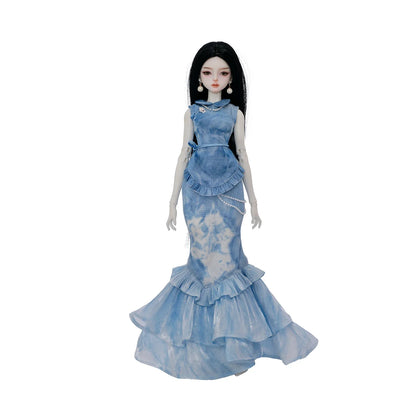 ShugaFairy Sophia A 1/4 BJD - Frost Scholar Resin Figure Neo-Chinese Silk Cheongsam with Mermaid Skirt Full Set Collectible