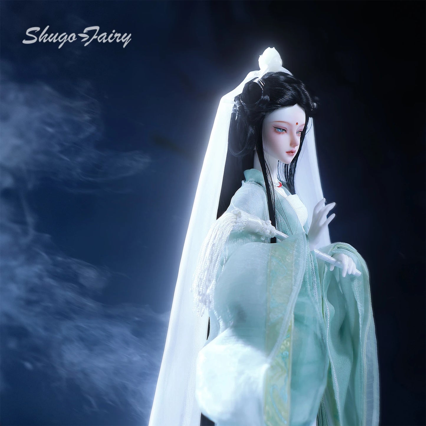 BJD Doll 1/4  Lunai Chinese Myth Shugafairy - Handmade Taoist Priestess Full Set W/ Imperial Crown Artisan Resin