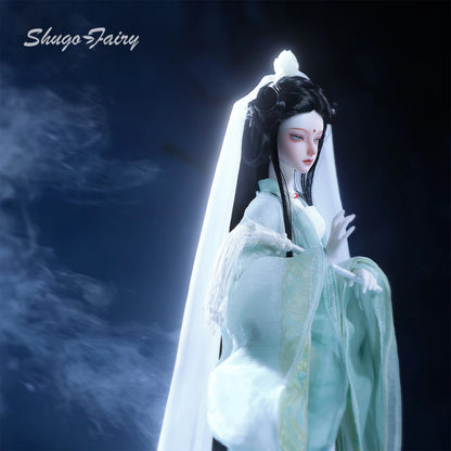 BJD Doll 1/4  Lunai Chinese Myth Shugafairy - Handmade Taoist Priestess Full Set W/ Imperial Crown Artisan Resin
